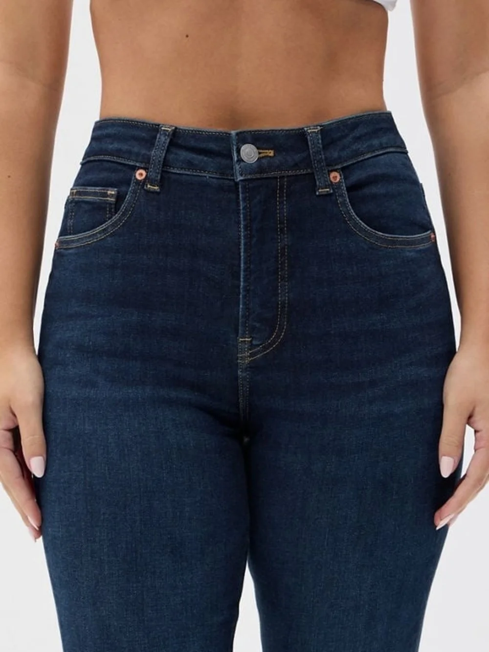 Fabletics High-Rise Dark Blue Skinny Jeans - Women's 27S